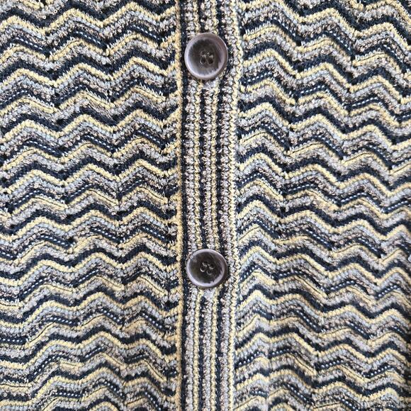 Jones NY Womens Vtg Y2K Eclectic Maximalist Indie Open Knit Chevron Cardigan PS - Picture 3 of 11